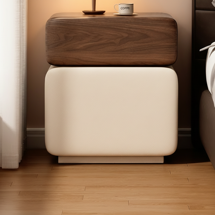 CubeWood Nightstand with Fingerprint Lock