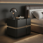 Soft Quad Bedside Table with Wireless Charging, Bluetooth Speaker, LED Lighting, and PIN Lock