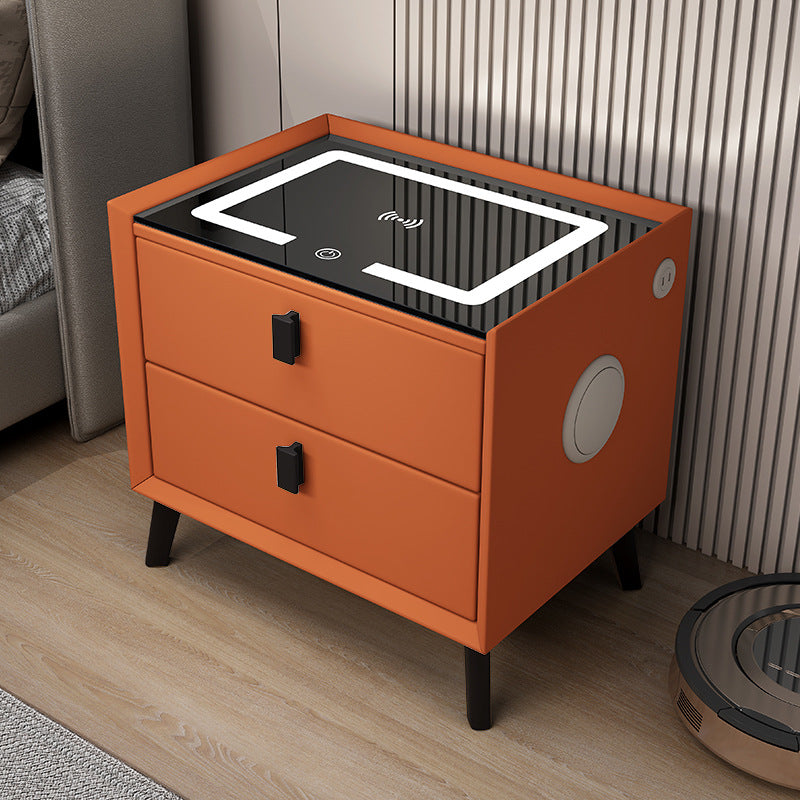 Nexo Nightstand with Wireless Charging, Bluetooth Speaker, LED Lighting, and Fingerprint Lock