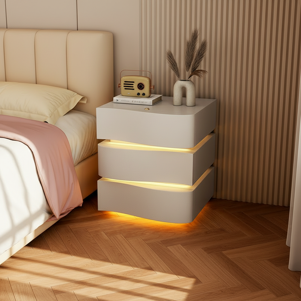 3-Line Nightstand with LED Lighting