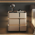 Soft Quad Nightstand with Wireless Charging, Bluetooth Speaker, LED Lighting, and PIN Lock
