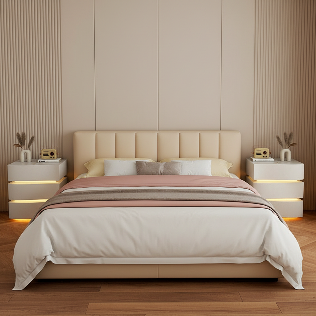 3-Line Nightstand with LED Lighting