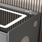 Nachttisch Nexo mit kabelloser Ladefunktion, Bluetooth-Lautsprecher, LED-Beleuchtung und Fingerabdrucksperre