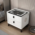 Nachttisch Nexo mit kabelloser Ladefunktion, Bluetooth-Lautsprecher, LED-Beleuchtung und Fingerabdrucksperre