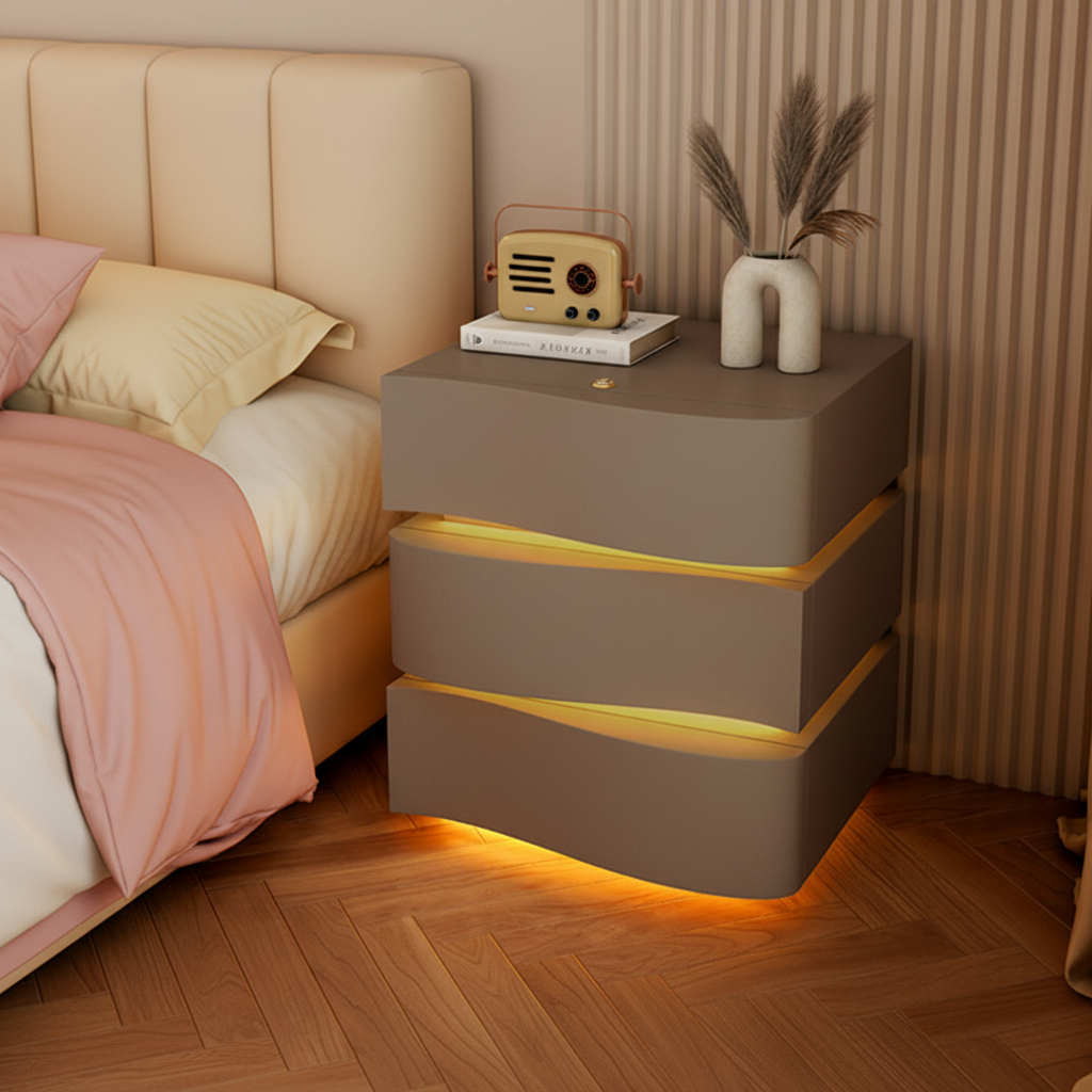 3-Line Nightstand with LED Lighting