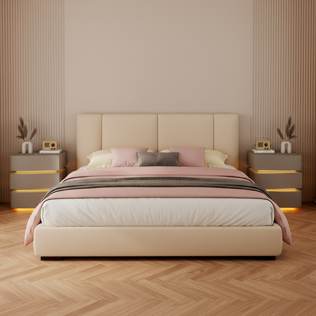3-Line Nightstand with LED Lighting