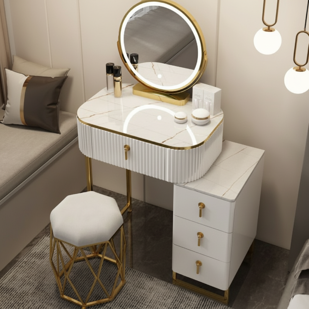 Premium Dressing Table with LED Mirror – elegance that organizes your daily routine