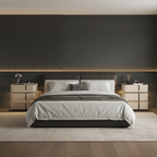 Soft Quad Nightstand with Wireless Charging, Bluetooth Speaker, LED Lighting, and PIN Lock