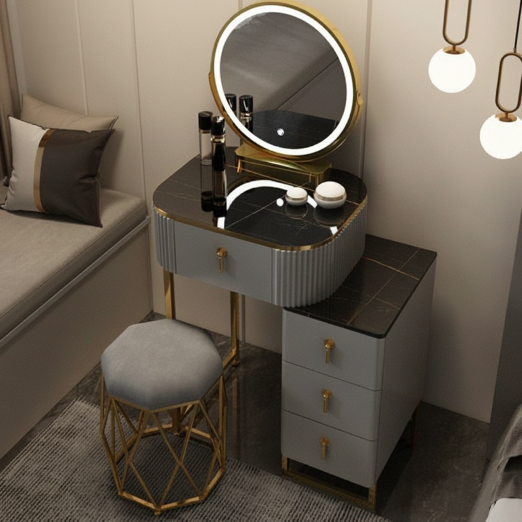 Premium Dressing Table with LED Mirror – elegance that organizes your daily routine