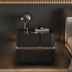 Soft Quad Bedside Table with Wireless Charging, Bluetooth Speaker, LED Lighting, and PIN Lock