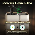 Soft Quad Nightstand with Wireless Charging, Bluetooth Speaker, LED Lighting, and PIN Lock