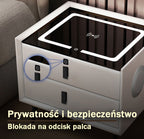 Nachttisch Nexo mit kabelloser Ladefunktion, Bluetooth-Lautsprecher, LED-Beleuchtung und Fingerabdrucksperre