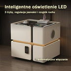Soft Quad Bedside Table with Wireless Charging, Bluetooth Speaker, LED Lighting, and PIN Lock